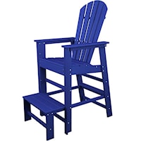 Lifeguard Chair with Footrest and Slat Design