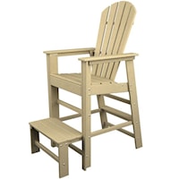 Lifeguard Chair with Footrest and Slat Design
