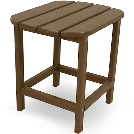 18 Inch Side Table with Slat Design