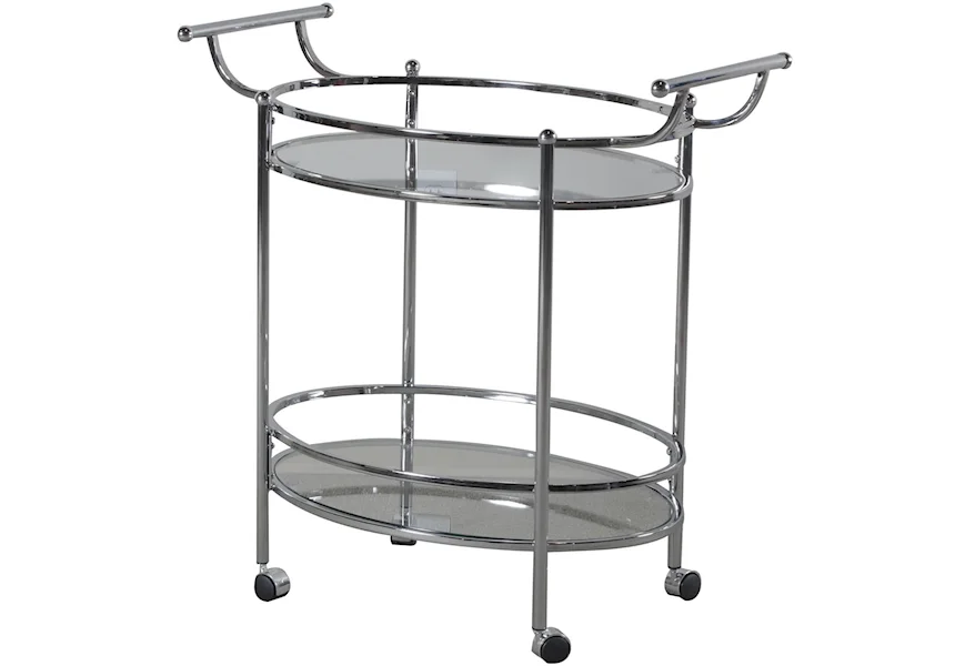 Accent Furniture Chrome Service Cart by Powell at Wayside Furniture & Mattress