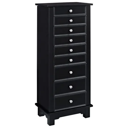 Black 8-drawer Jewelry Armoire