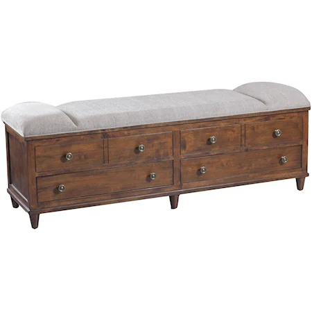 Brody Rustic Padded Top Storage Bench