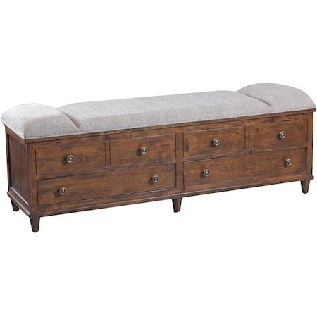 Brody Rustic Padded Top Storage Bench