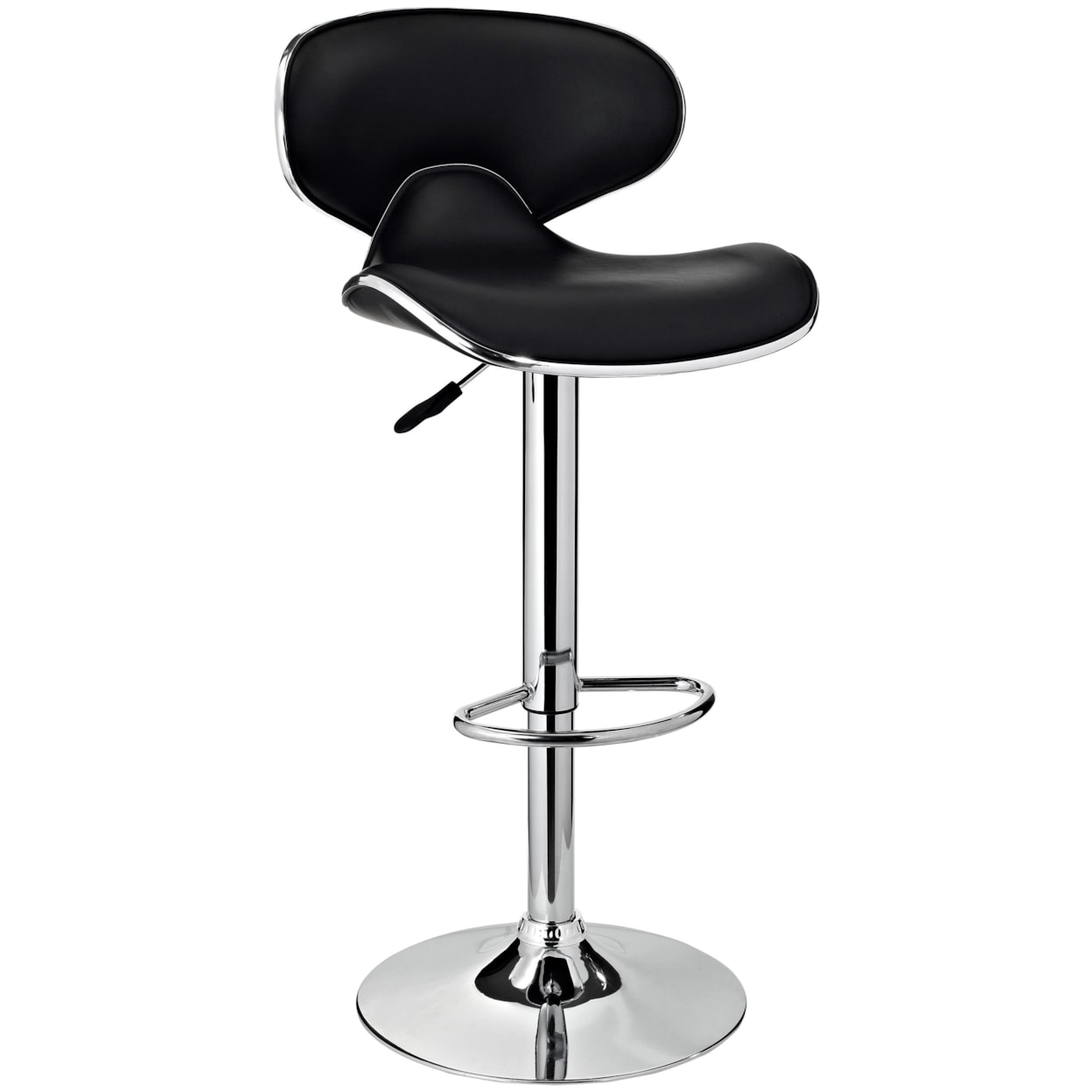 Powell Bar Stools P Chrome and Black PU Barstool