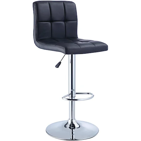 Black Quilted Bar Stool