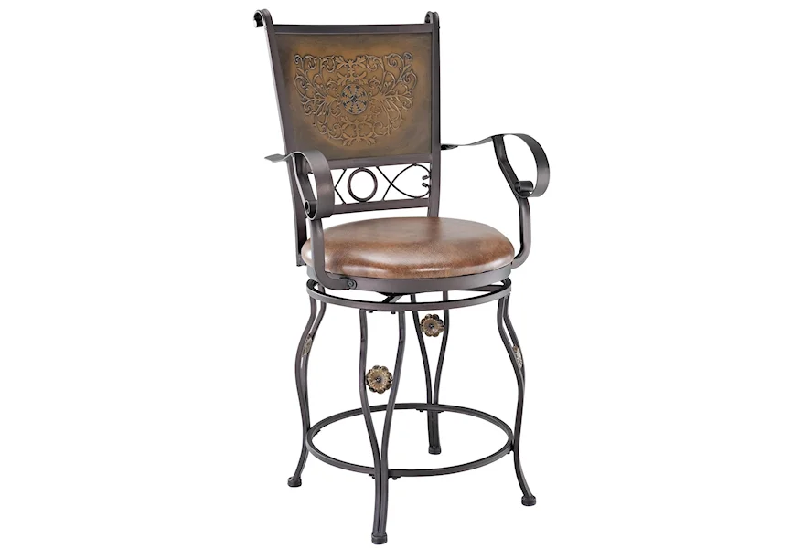 Big and Tall Copper Stamped Back Counter Stool by Powell at A1 Furniture & Mattress