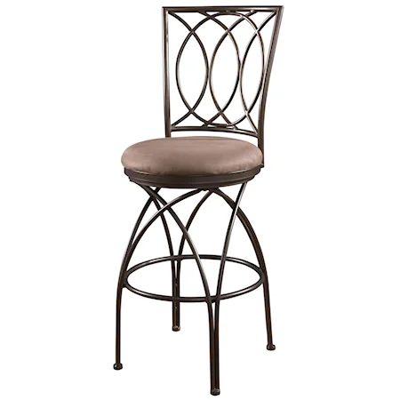 Metal Crossed Legs Bar Stool with Upholstered Seat