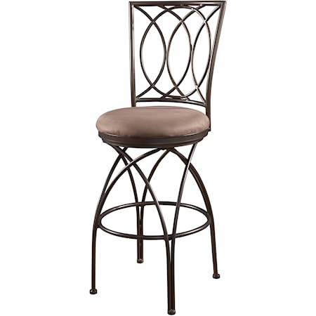 Metal Crossed Legs Bar Stool with Upholstered Seat