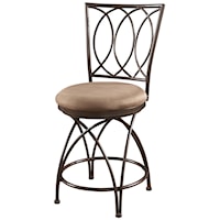 Metal Crossed Legs Counter Stool with Upholstered Seat