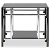 Powell Black Glass Occasional Black Glass End Tables, Set of 2