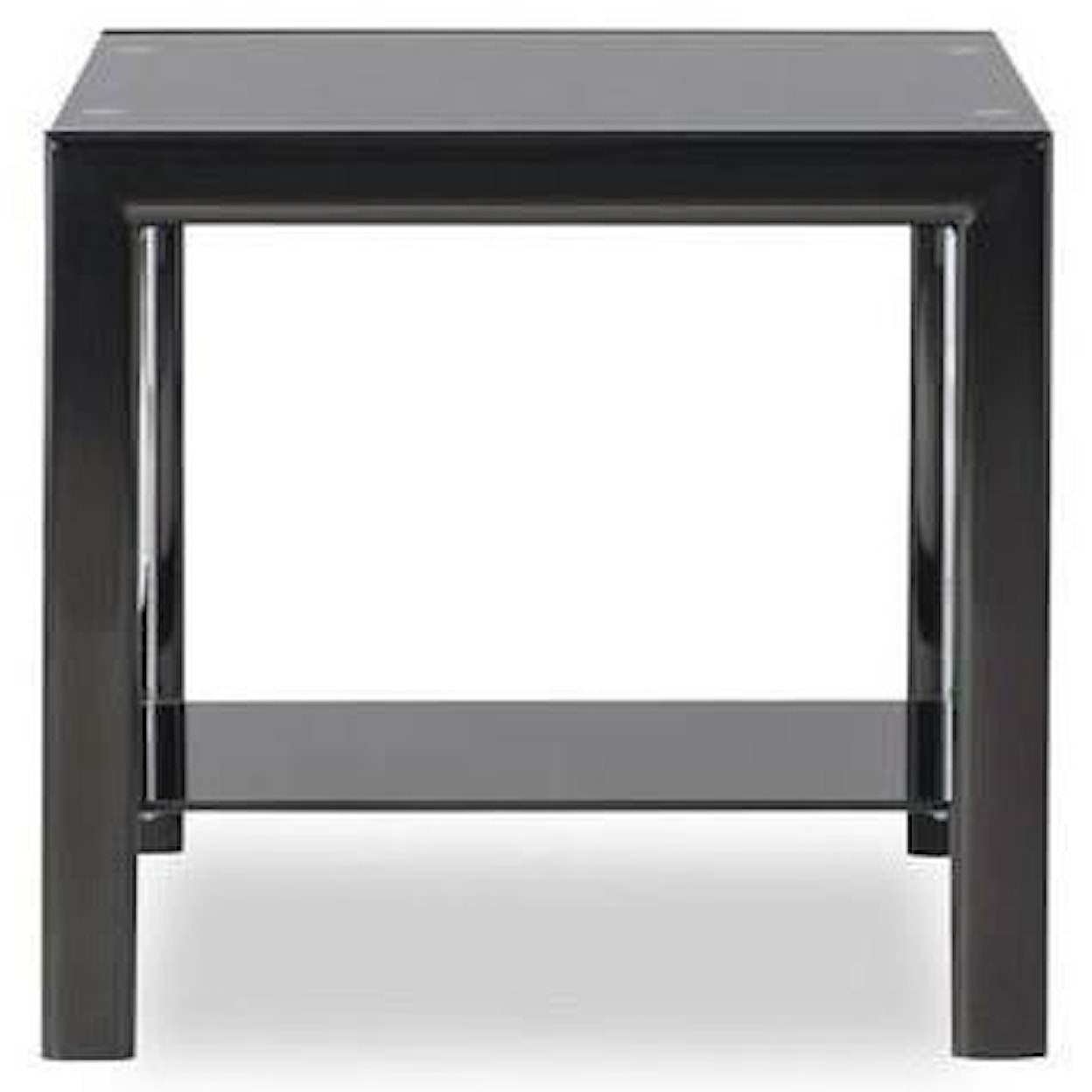 Powell Black Glass Occasional Black Glass End Tables, Set of 2