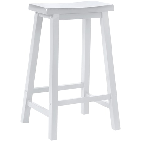 White Saddle Bar Stool