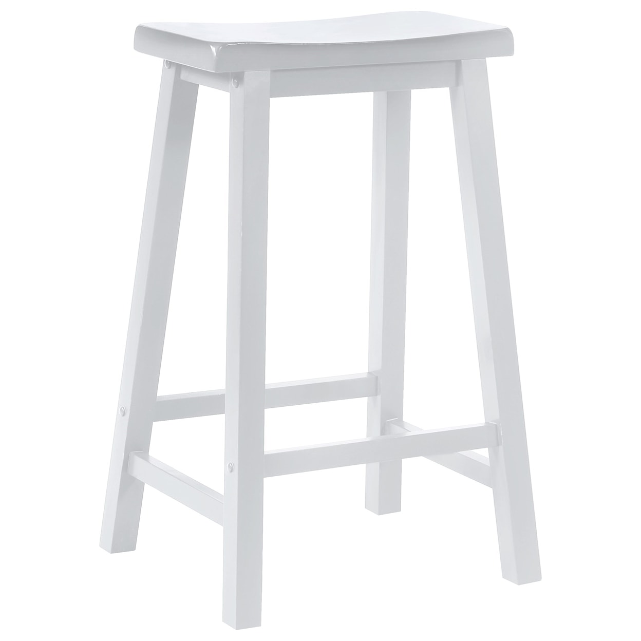 Powell Color Story White Saddle Bar Stool