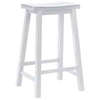 White Saddle Bar Stool