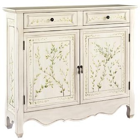 White Hand Painted 2-Door Console