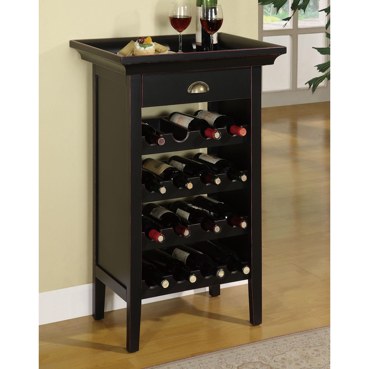 Powell Contemporary Merlot Wine Cabinet
