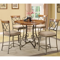 5 Piece Gathering Set with Upholstered Counter Stools