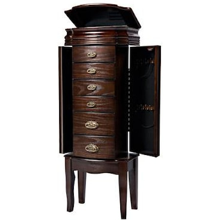 Italian Influenced Transitional "Espresso" Jewelry Armoire