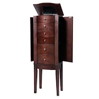 "Merlot" Jewelry Armoire with Top and Side Compartments