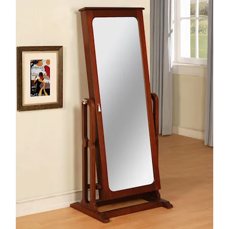 Floor Mirror with Jewelry Wardrobe Compartment