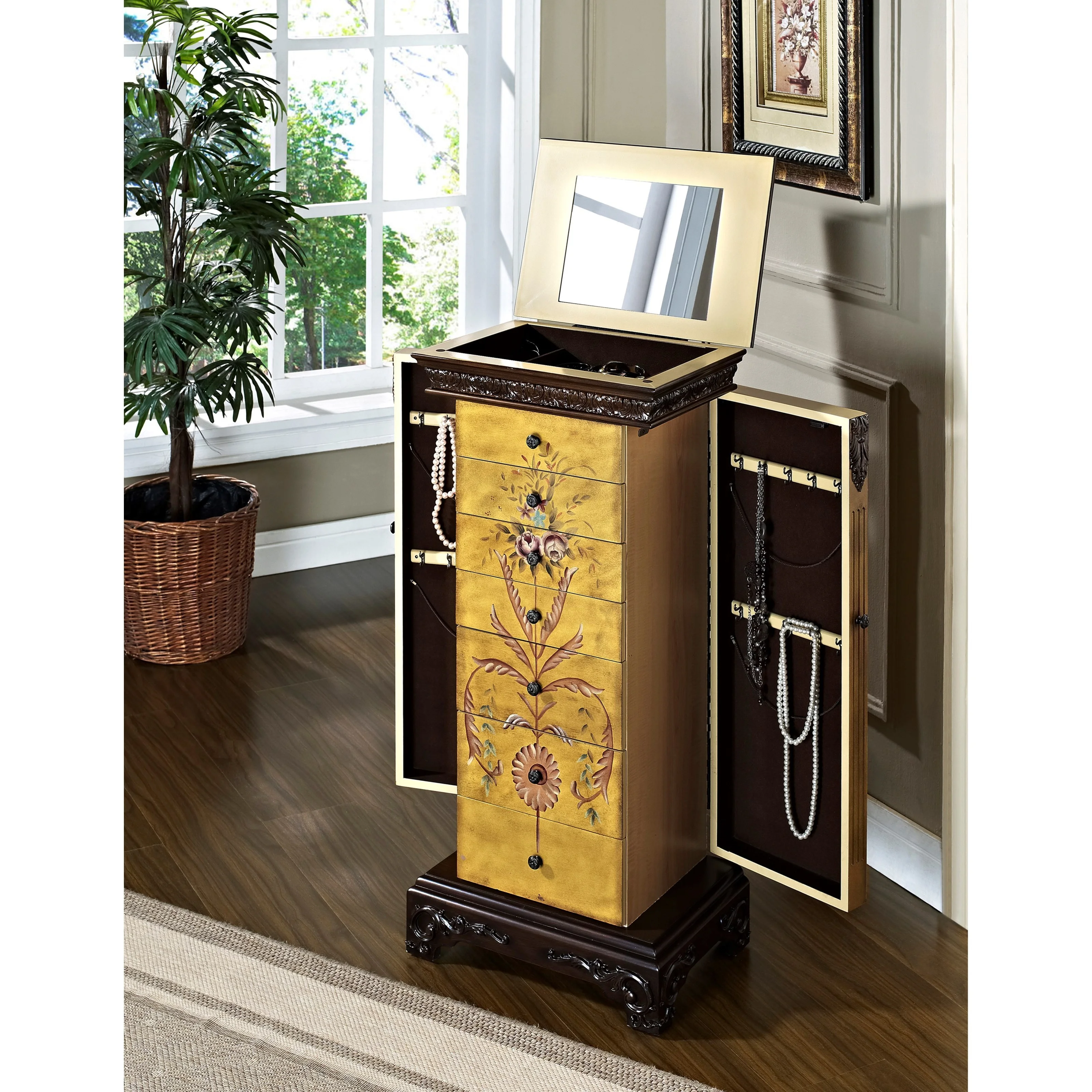 Powell Masterpiece 582-314 Hand Painted Jewelry Armoire | Wayside