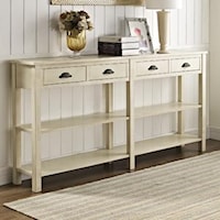 Cream Console w/ Four Drawers