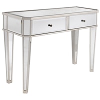 Silver Wood Console with Mirrors