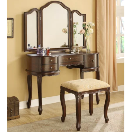 Toscana Vanity, Mirror, & Bench Set