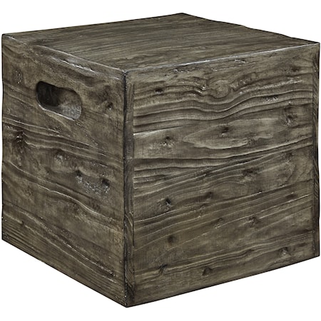 Rustic Crate End Table with Side Handles