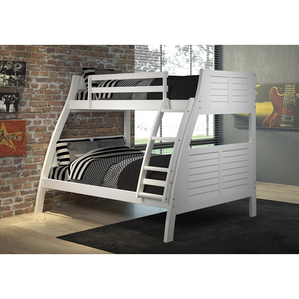 Powell Youth Beds and Bunks Easton White Bunk Bed