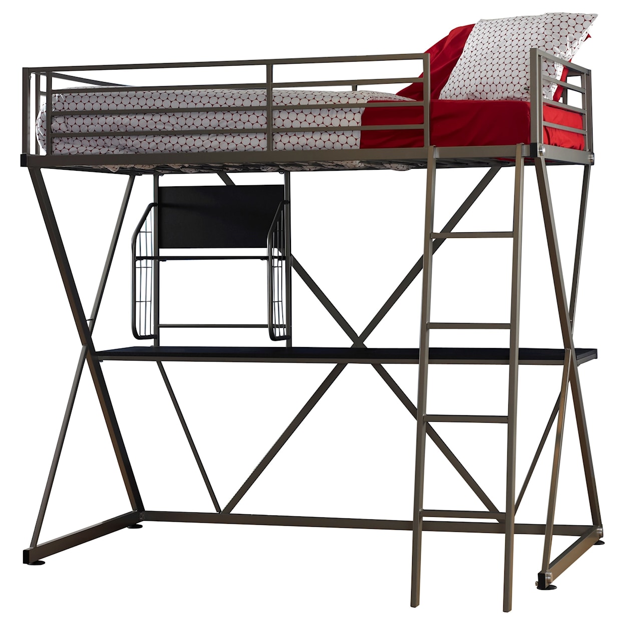 Powell Youth Beds and Bunks Pewter Z Loft bed