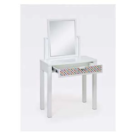 Vanity and Mirror with One Drawer