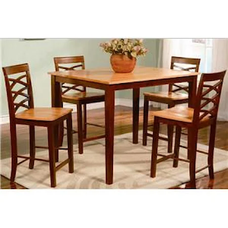 Two-Toned Counter Height Table and Chairs Set