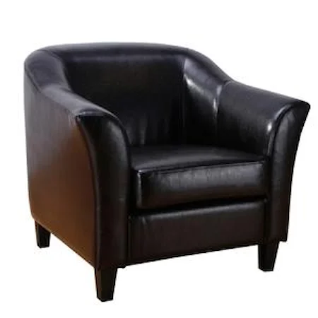 Contemporary Faux Leather Tub Chair with Exposed Legs