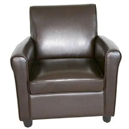 Leather Chair with Exposed Rounded Legs