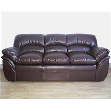 Leather Sofa with Pillow Top Seating