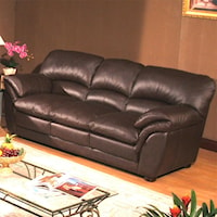 Casual Stationary Leather Sofa