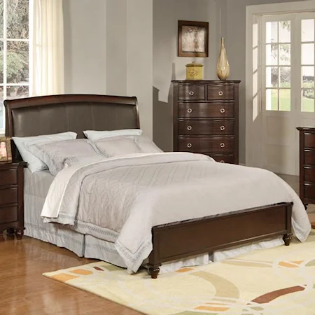 Upholstered Bed with Low Profile Footboard