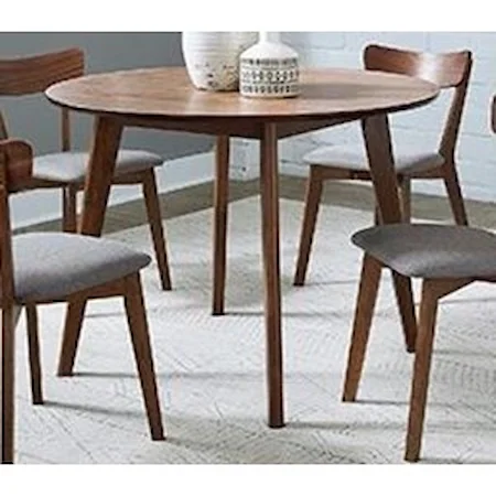 Mid-Century Modern Round Kitchen Table with Splayed Legs