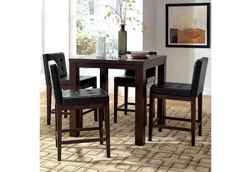 Athena 5-Piece Counter Square Dining Table Set by Progressive Furniture at J & J Furniture