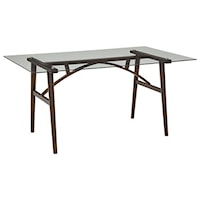 Contemporary Rect. Dining Table with Glass Table Top