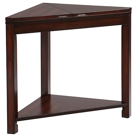 Casual Style Triangular Chairside Table