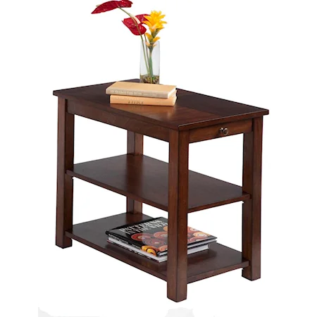 Chairside Table with Pull Out Shelf