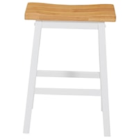 Casual Counter Height Stool with Two Tone Finish
