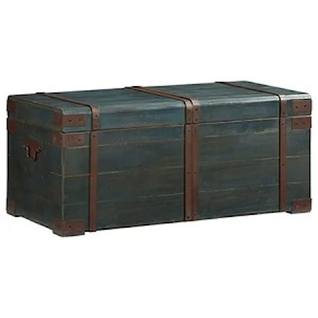 Navy Blue Finish Cocktail Trunk