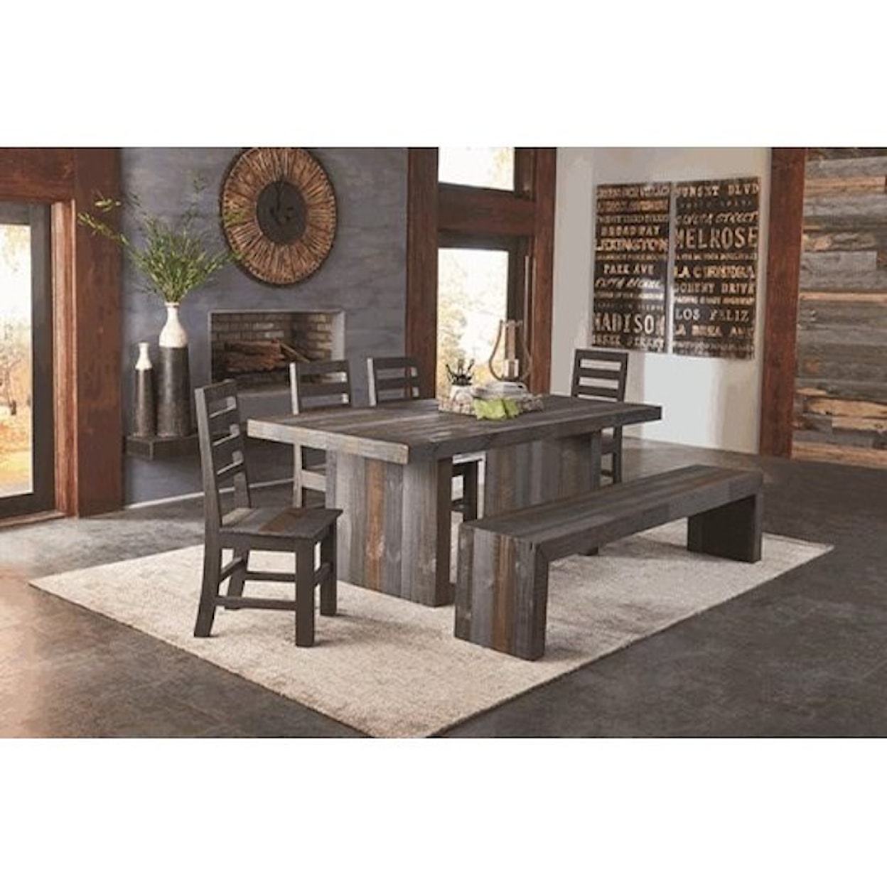 Progressive Furniture Rainy 6 Pc Dining Set with Bench