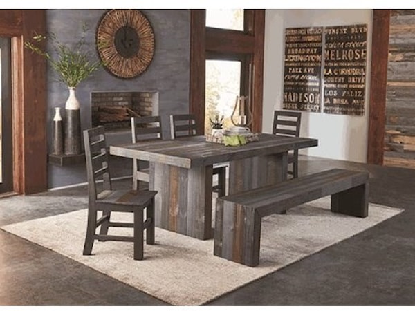 6 Pc Dining Set with Bench