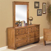 Casual Drawer Dresser & Vertical Mirror