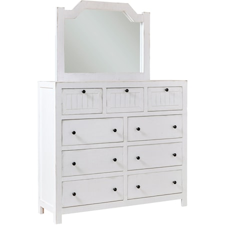 Relaxed Vintage Dresser and Mirror Set