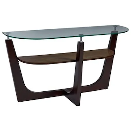 Transitional Glass Top Sofa Table